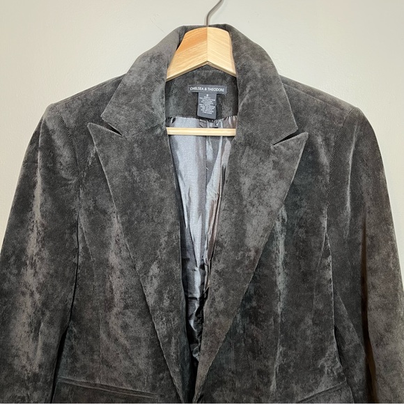 Chelsea & Theodore Gray Soft Corduroy Blazer Size 6 - Picture 2 of 9